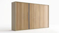 Szafa przesuwna z płyty laminowanej w kolorze dąb jasny/kaszmir, 250 x 60 x 215 cm