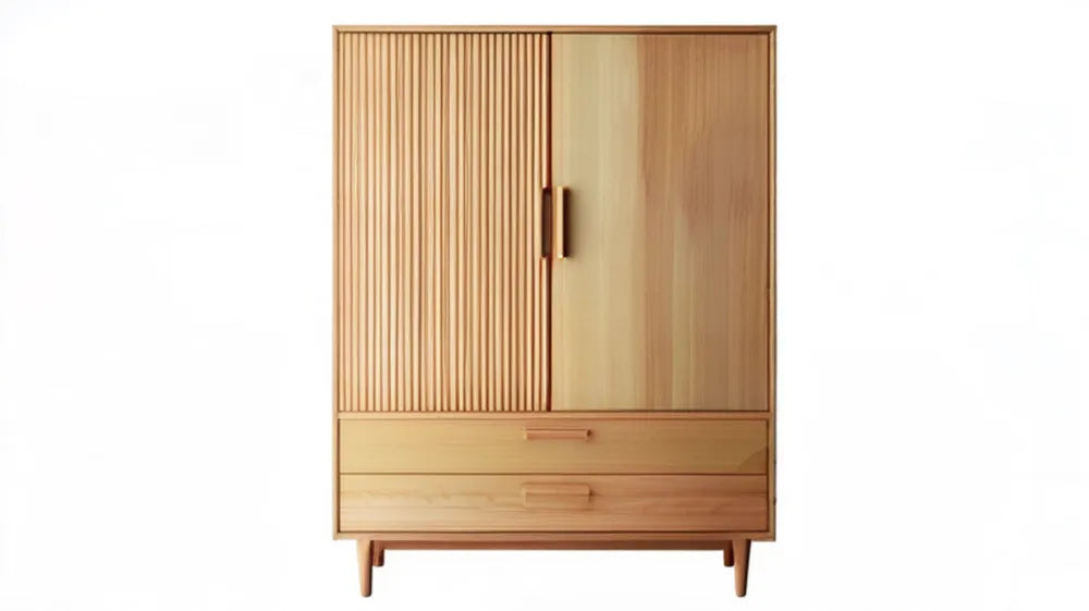Szafa do sypialni z MDF w okleinie dębowej, naturalny dąb, 100 x 45 x 180 cm