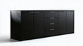 Czarna komoda do jadalni MDF 200 x 40 x 80 cm z 4 szufladami i 4 drzwiami