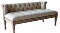 Kremowa ławka tapicerowana z litego drewna, 180 x 65 x 85 cm