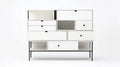Nowoczesny kredens biało-czarny z MDF 160 x 40 x 150 cm