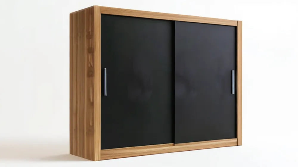 Szafa przesuwna czarno-dębowa 180 x 60 x 200 cm