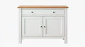 Komoda z MDF i litego drewna sosnowego Biała/Naturalna 100 x 40 x 85 cm