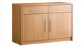 Kredens z płyty laminowanej w kolorze naturalnego dębu, 100 × 40 × 85 cm, 2 drzwi i 2 szuflady