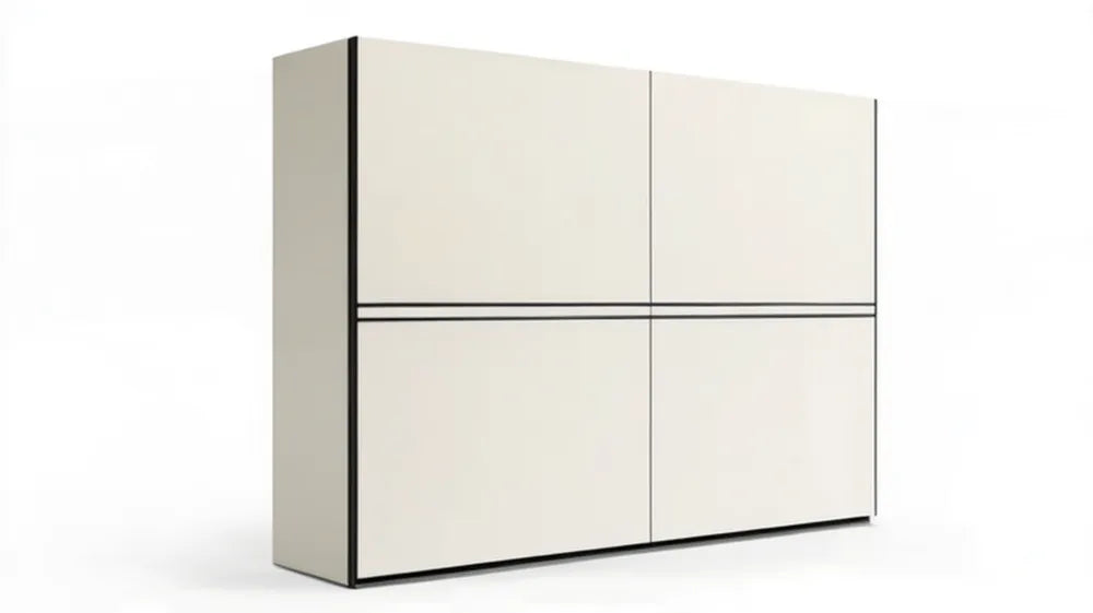 Szafa do sypialni z płyty laminowanej Ecru/Czarna 200 × 60 × 200 cm